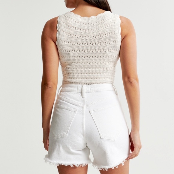 A&F ♥︎Curve LOVE high rise dad Short ᴡʜɪᴛᴇ size 32/14 - Picture 3 of 9